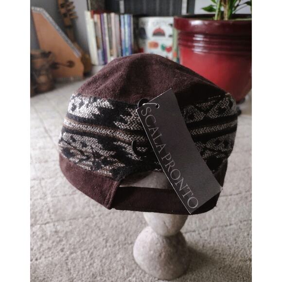 Multi-color Blanket Wool Cadet Cap Hat By Scala Pronto - Picture 5 of 7